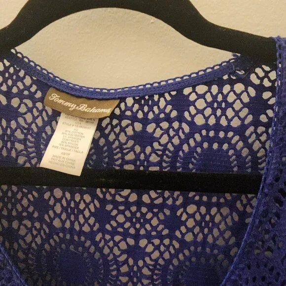 Tommy Bahama Danube Blue Lace Maxi Dress Swim Cover Short Lining - Picture 2 of 6